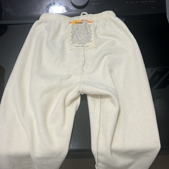 Aviator Nation Cream Sweatpants Elastic Waistband Drawstring Womens XS EUC - Picture 12 of 12